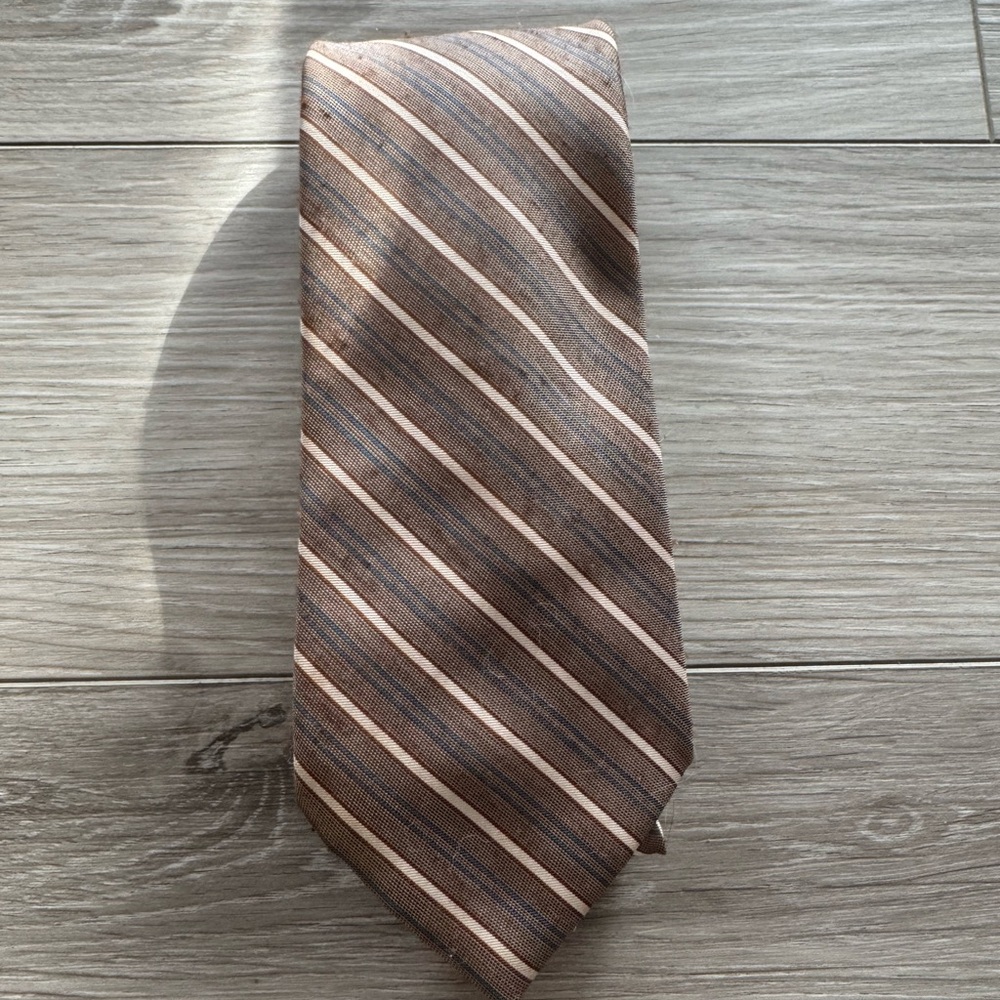 Halston Striped Brown Tan Men's Tie